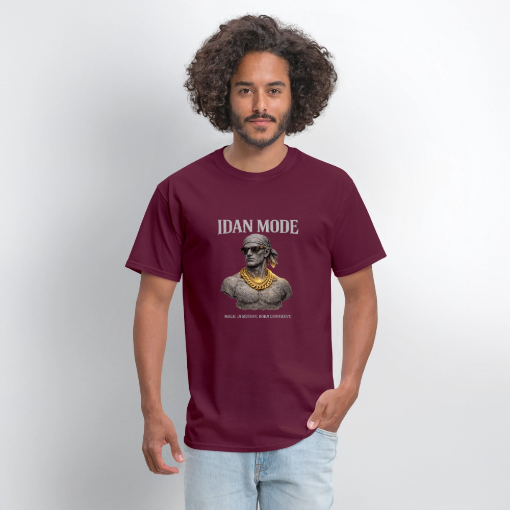 IDAN MODE - Men's T-Shirt | Lagos Streetwear - burgundy