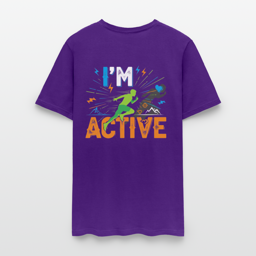 Men's IM ACTIVE T-Shirt | Front & Back - purple
