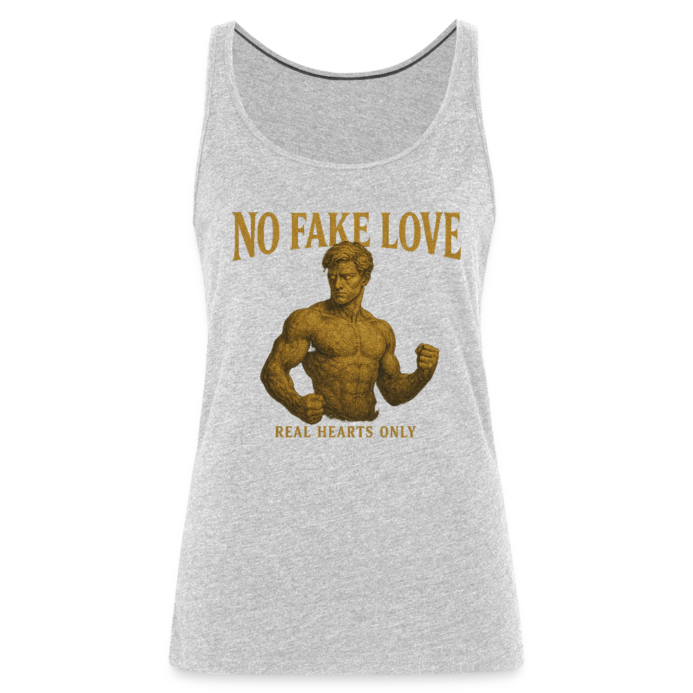 CR - Women's NO FAKE LOVE — Real Hearts Only. Premium Tank Top shop the vibe at chullosrepublic.com