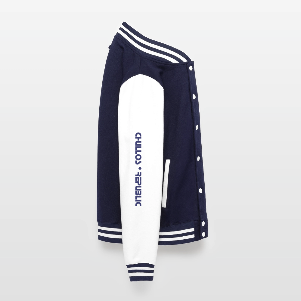 Lagos Varsity | Unisex Sweat Jacket - navy/white