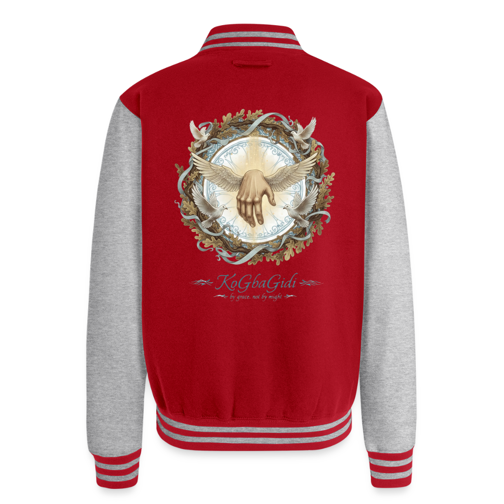 KoGbaGidi | Unisex College Sweat Jacket - red/heather grey