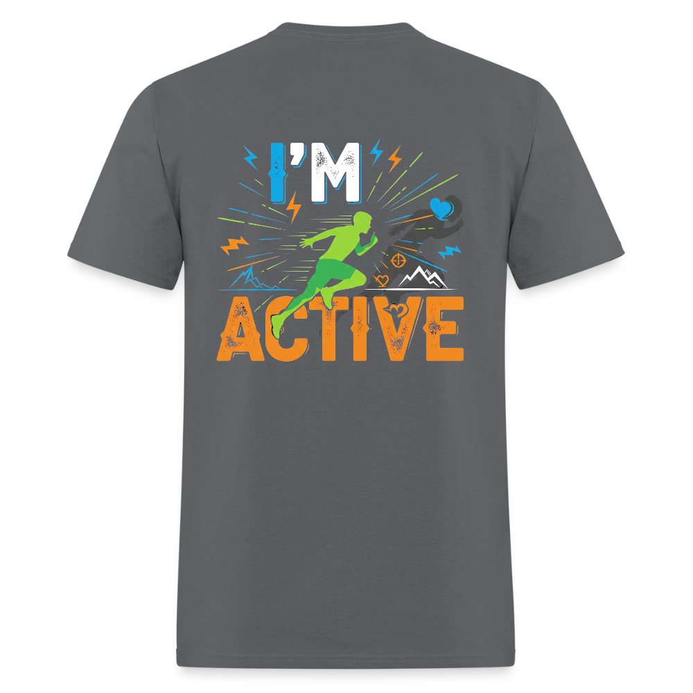 Men's IM ACTIVE T-Shirt | Front & Back - charcoal