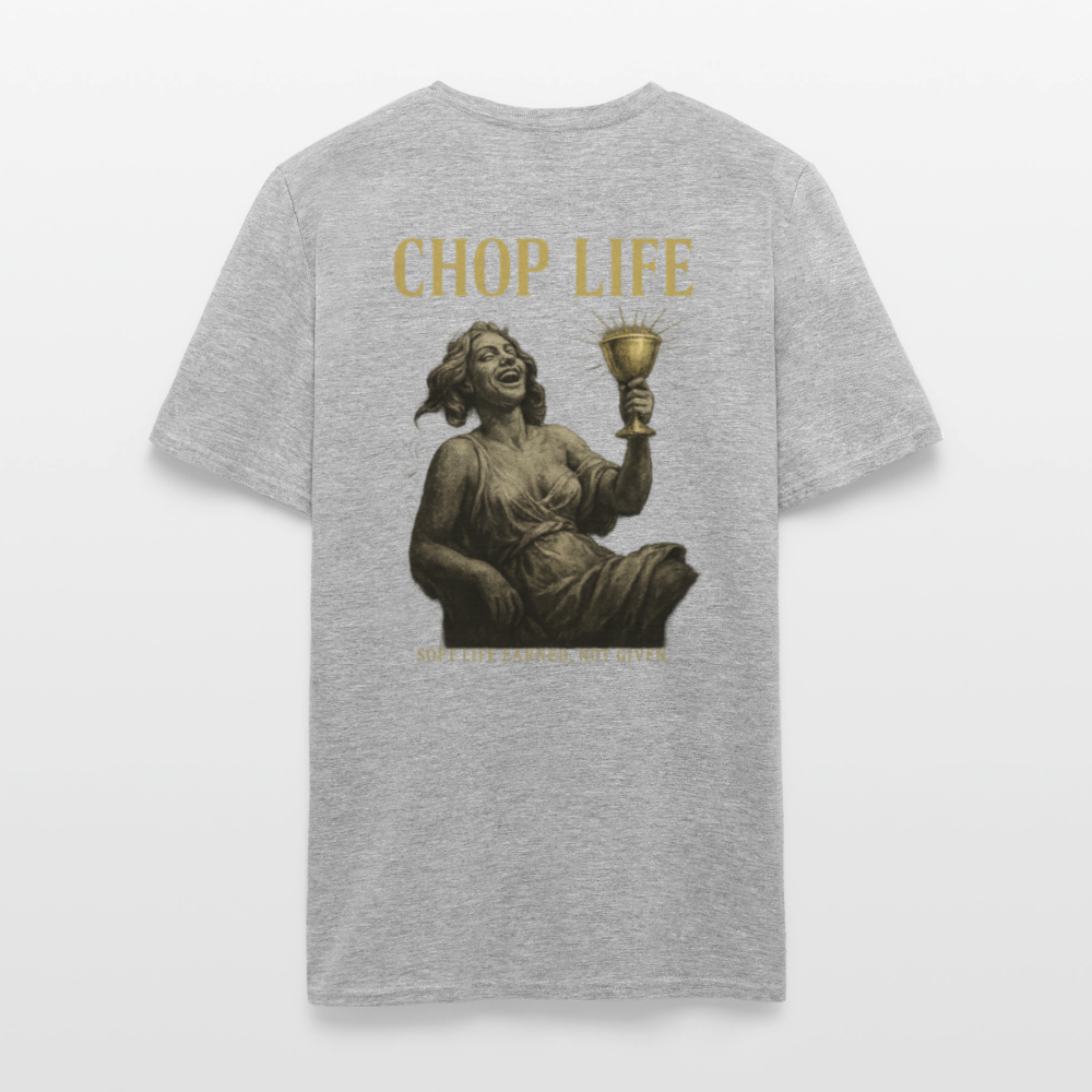 Men's T-Shirt | CHOP LIFE Back Print - heather gray