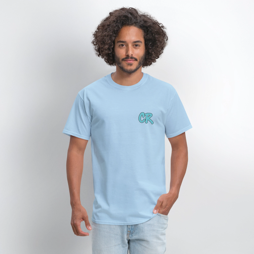 Men's T-Shirt | CHOP LIFE Back Print - powder blue