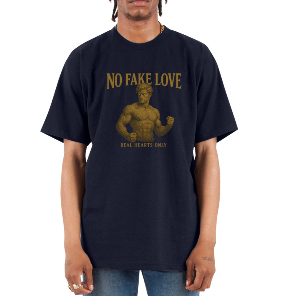 CR - No Fake Love - Real Hearts Only | Unisex Oversized HQ T-Shirt shop the vibe at chullosrepublic.com