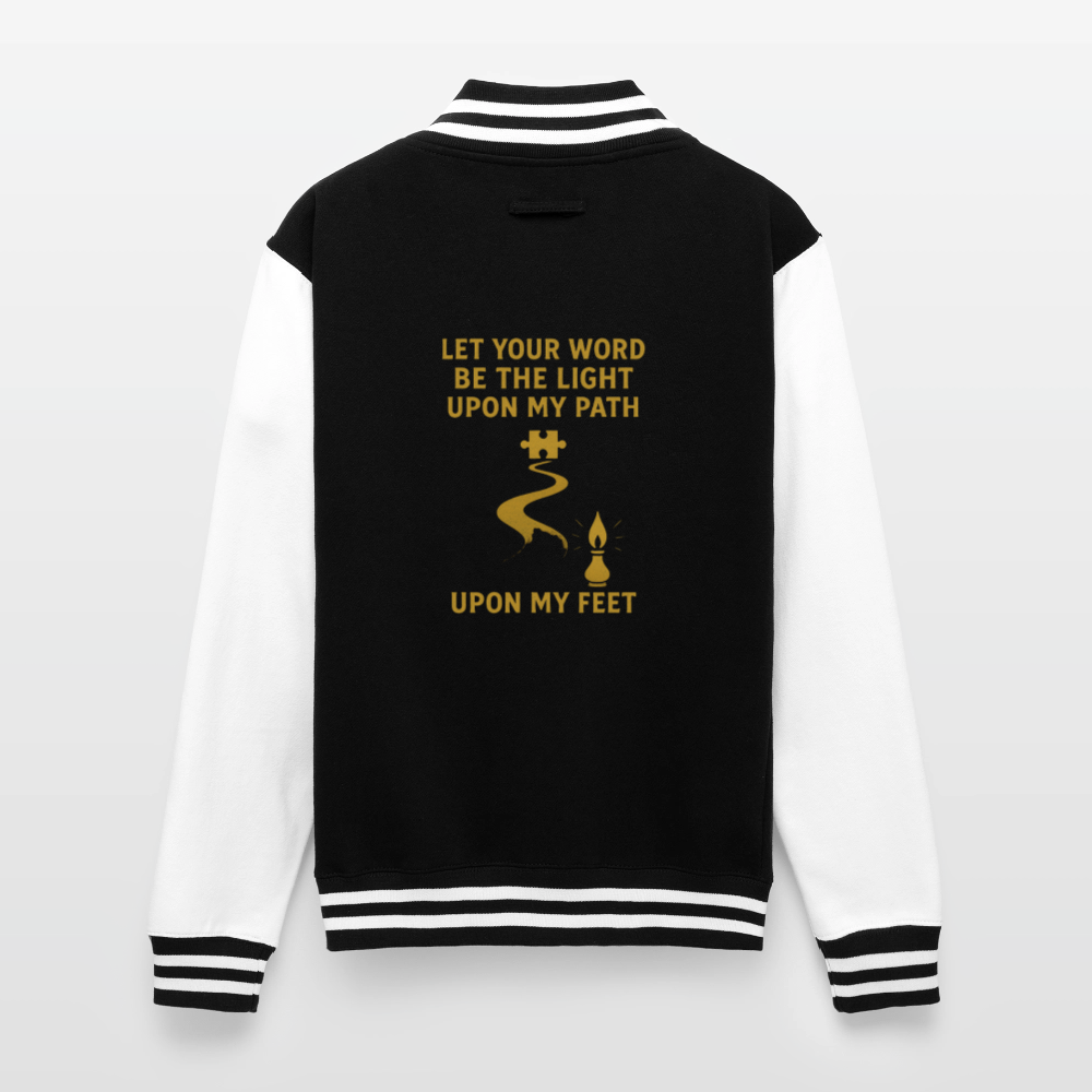 Light My Path | Unisex College Sweat Jacket - black/white