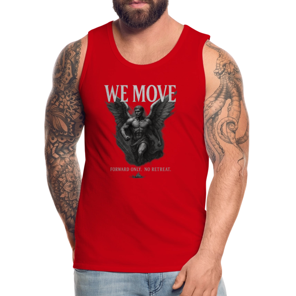 CR - Men's Premium Tank Top – WE MOVE | Forward Only. No Retreat - red