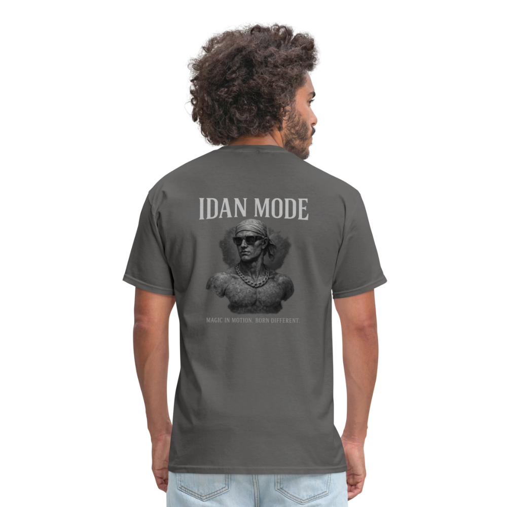 Men's T-Shirt | IDAN MODE Back Print - charcoal