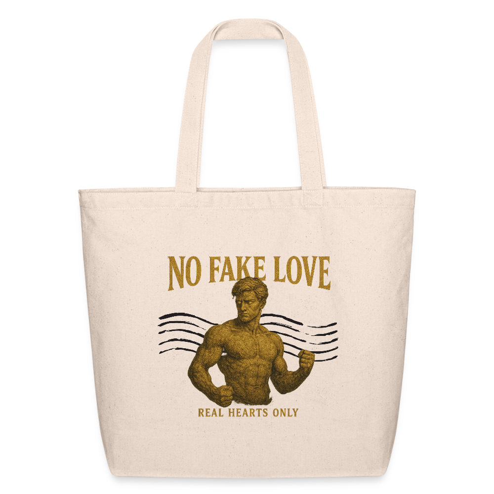 CR - No Fake Love | Eco-Friendly Cotton Tote shop the vibe at chullosrepublic.com