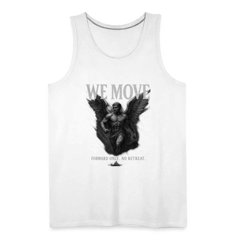 CR - Men's Premium Tank Top – WE MOVE | Forward Only. No Retreat - white