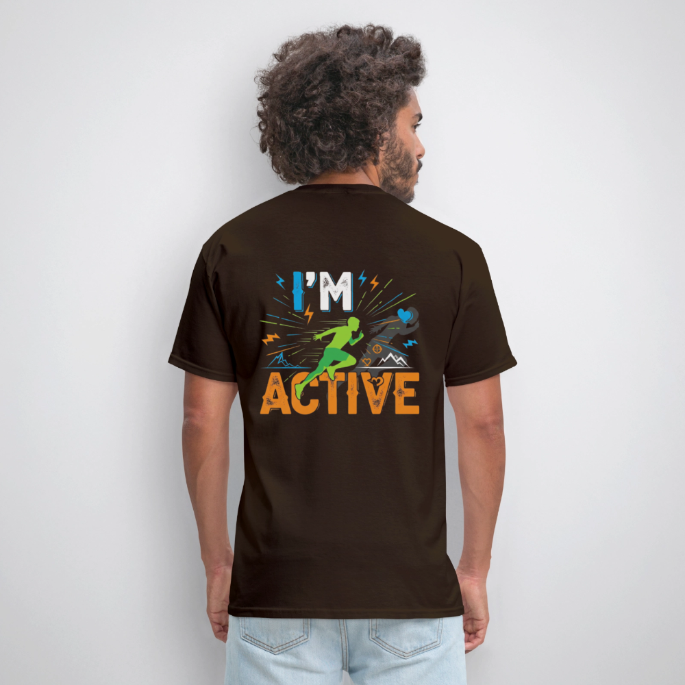 Men's IM ACTIVE T-Shirt | Front & Back - brown