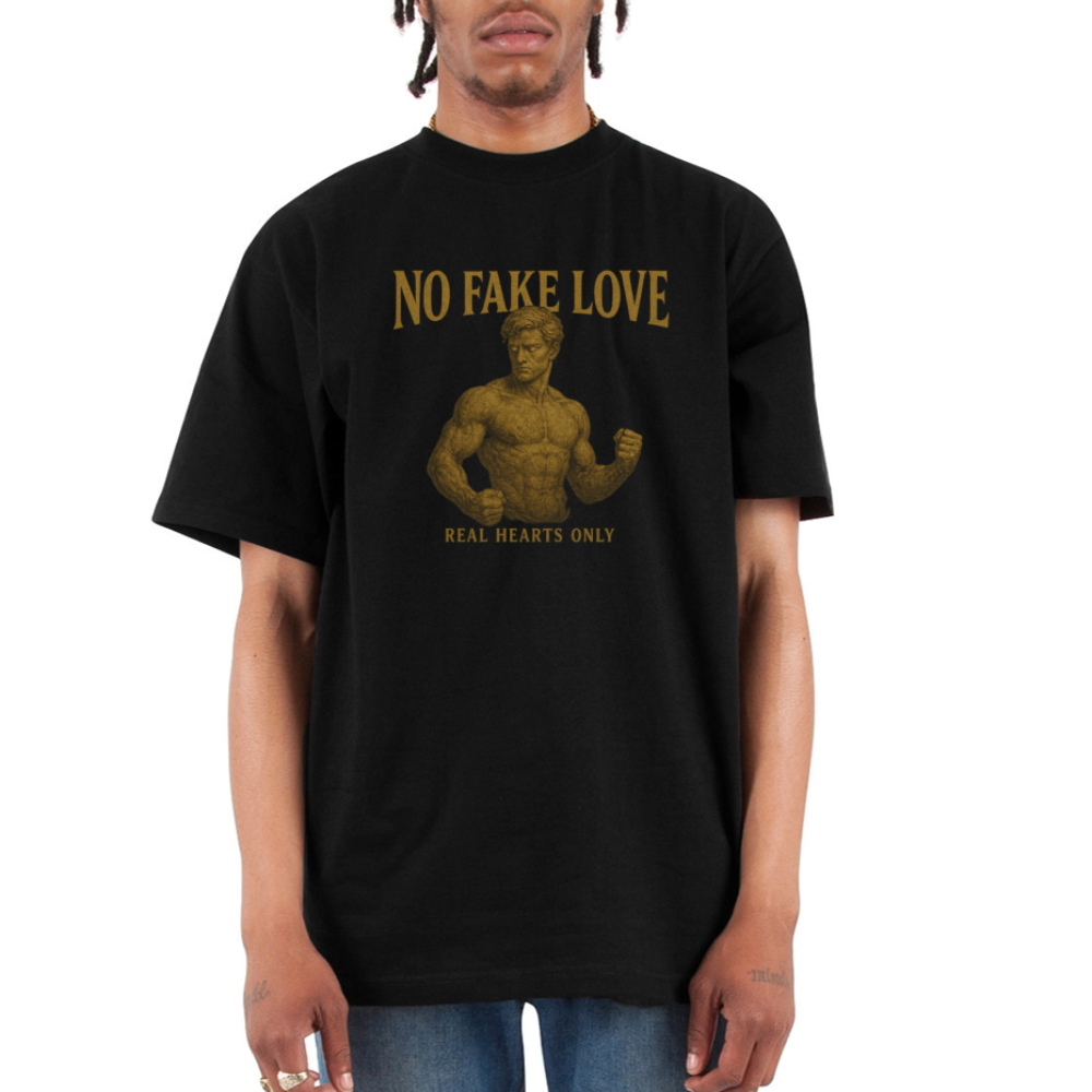 CR - No Fake Love - Real Hearts Only | Unisex Oversized HQ T-Shirt shop the vibe at chullosrepublic.com