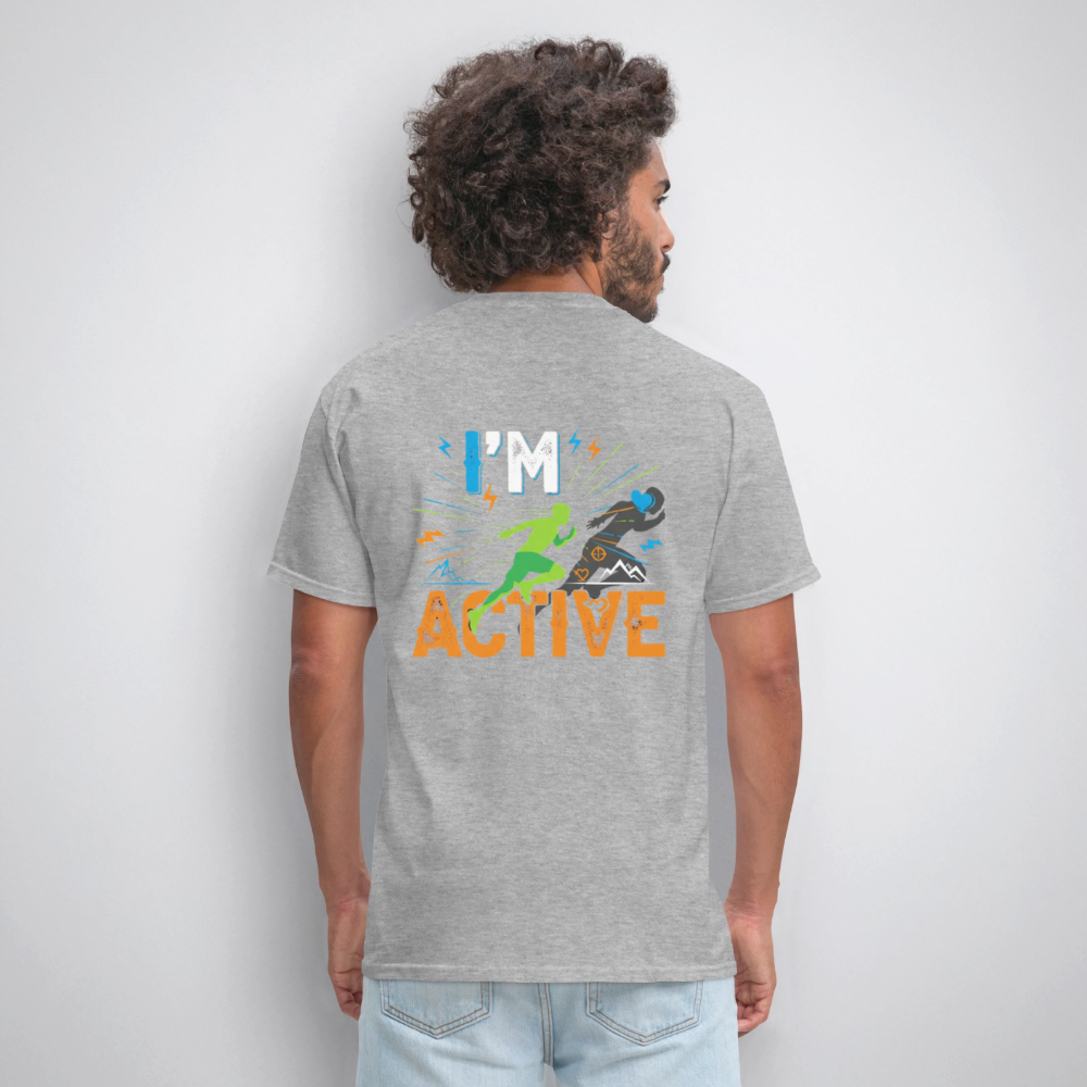 Men's IM ACTIVE T-Shirt | Front & Back - heather gray