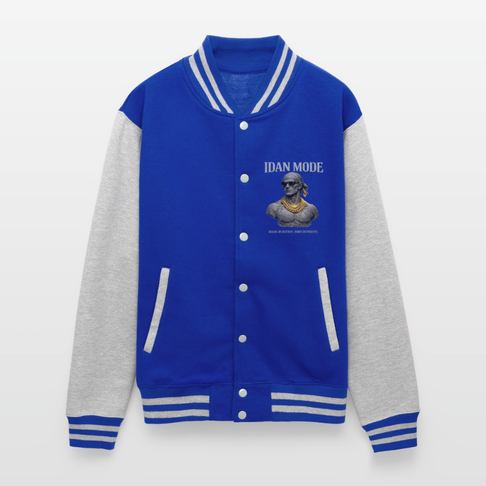 IDAN MODE - Unisex College Sweat Jacket Pocket - royal/heather grey