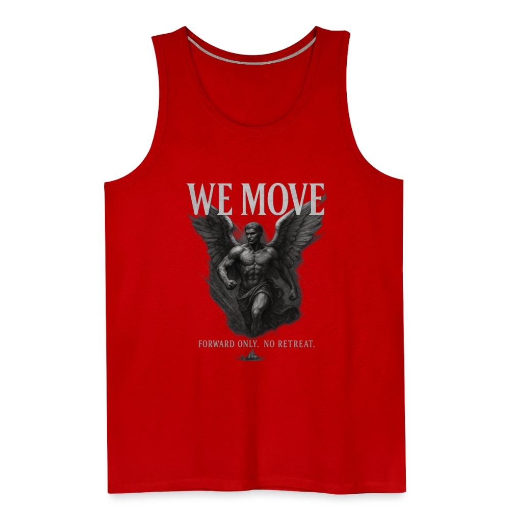 CR - Men's Premium Tank Top – WE MOVE | Forward Only. No Retreat - red