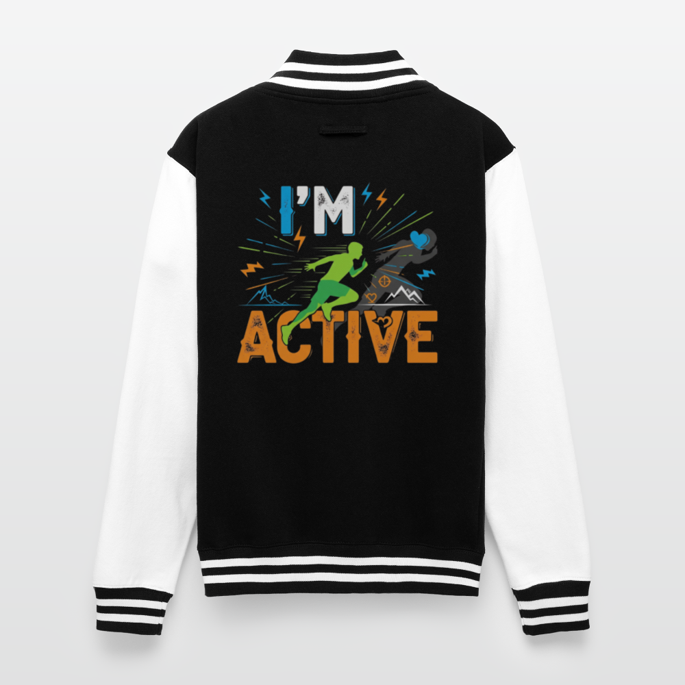 I'm Active | Unisex College Sweat Jacket - black/white