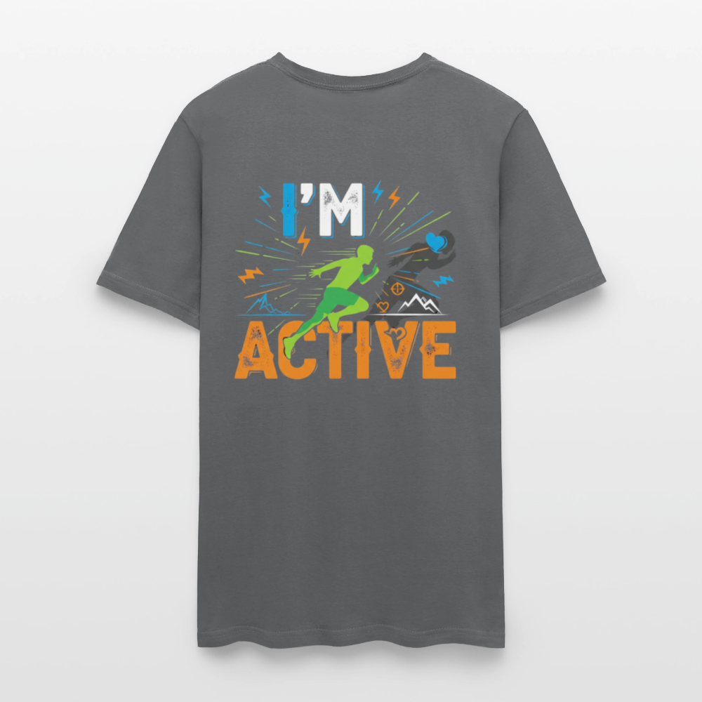 Men's IM ACTIVE T-Shirt | Front & Back - charcoal
