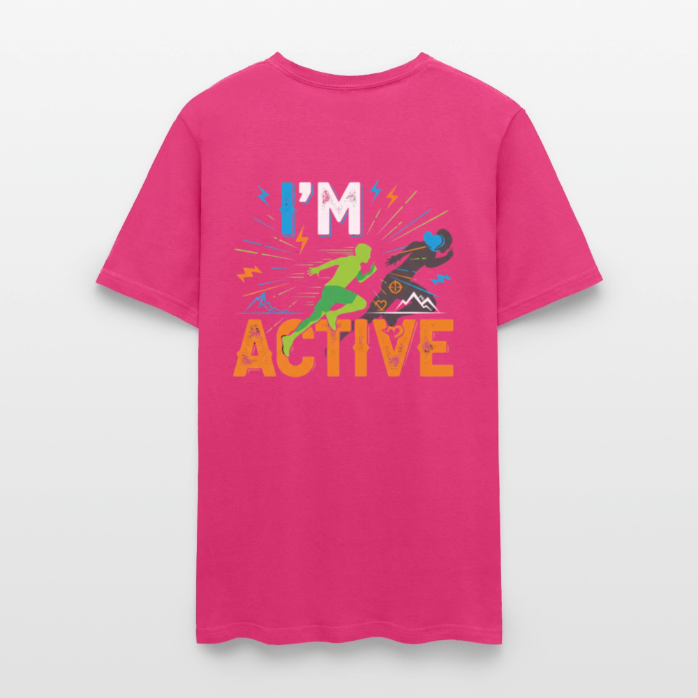 Men's IM ACTIVE T-Shirt | Front & Back - fuchsia