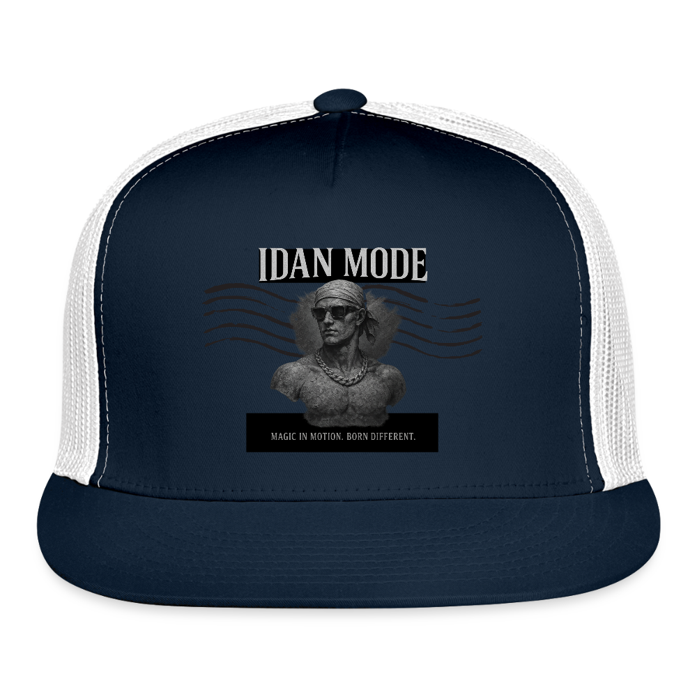 IDAN MODE Trucker Cap – Lagos Streetwear - navy/white