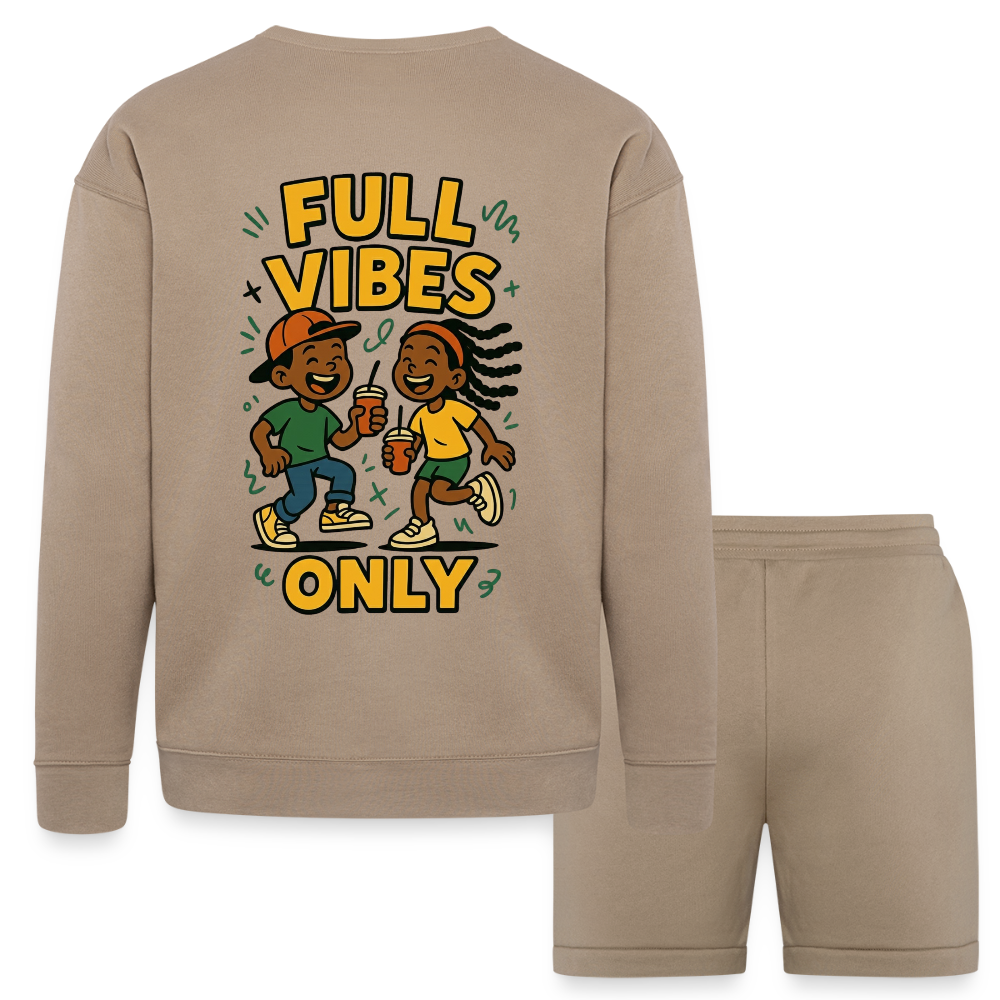 FVO | Full Vibes Only  Unisex Sweatshirt & Short Set - tan