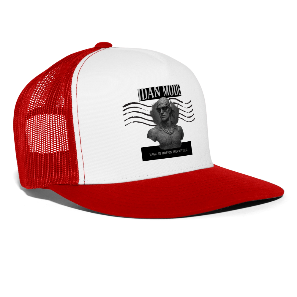 IDAN MODE Trucker Cap – Lagos Streetwear - white/red