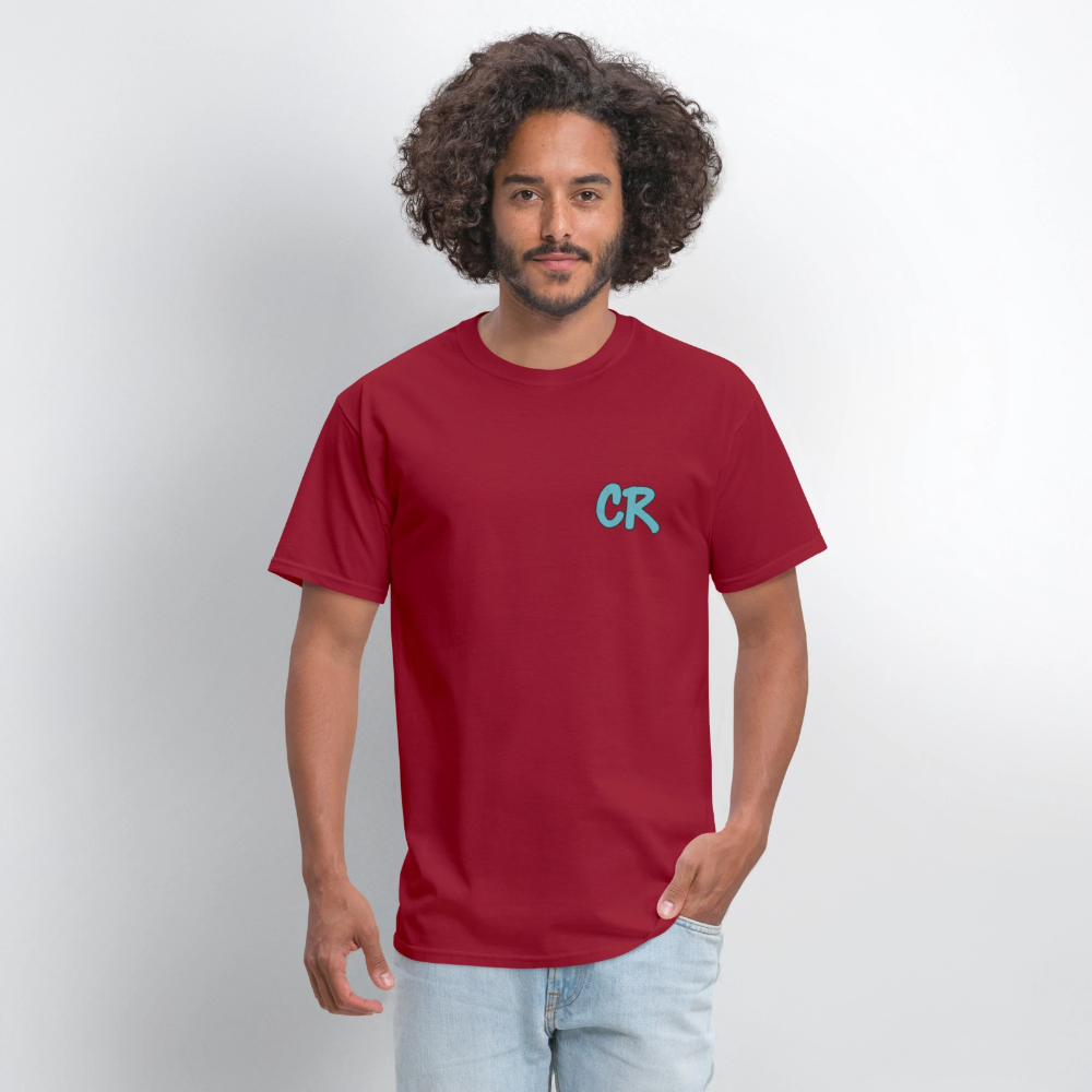 Men's T-Shirt | No Fake Love Back Print - dark red