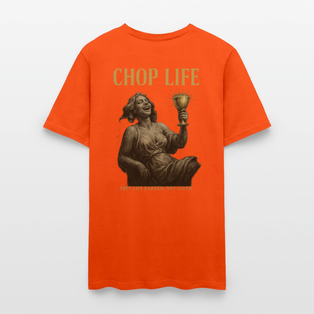 Men's T-Shirt | CHOP LIFE Back Print - orange
