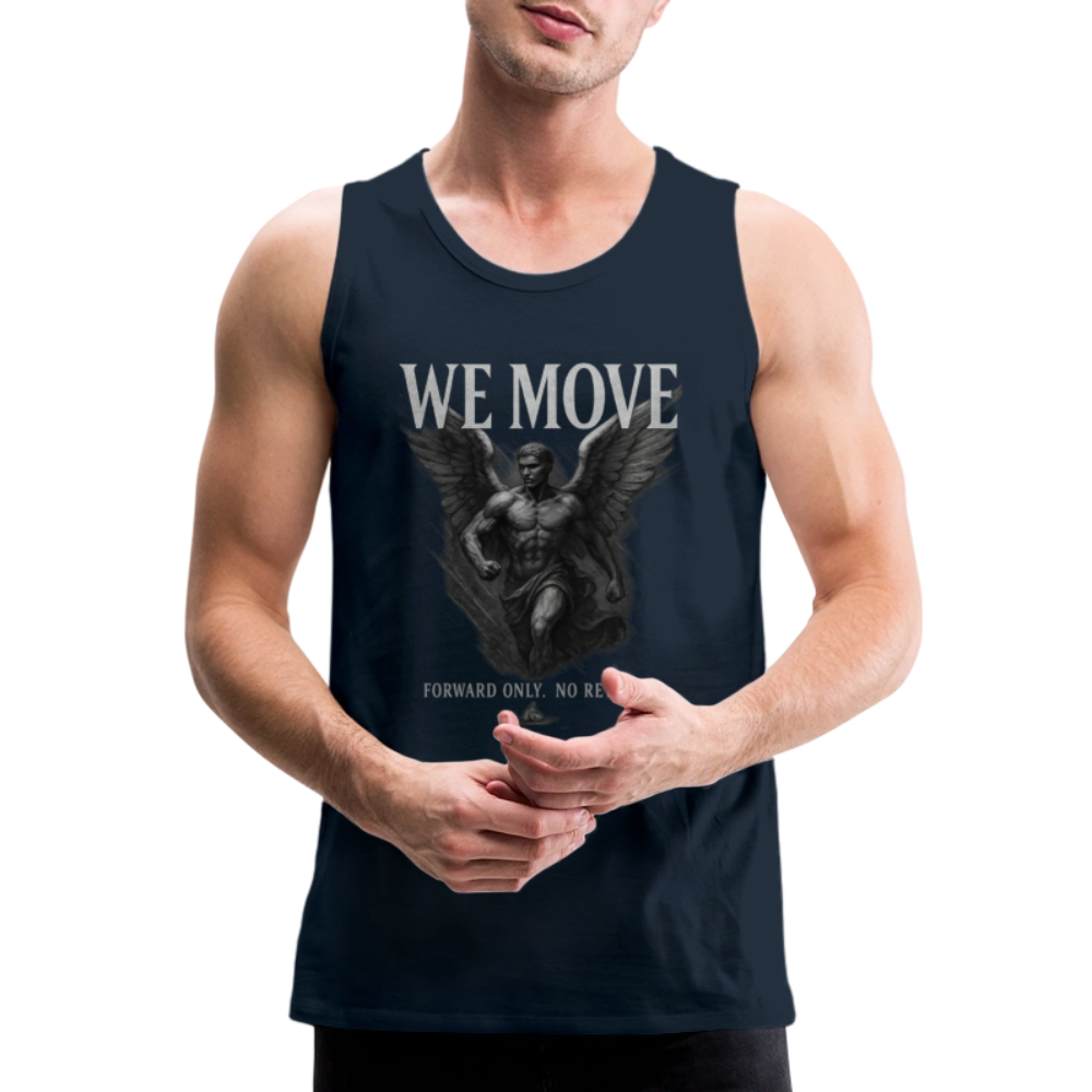 CR - Men's Premium Tank Top – WE MOVE | Forward Only. No Retreat - deep navy