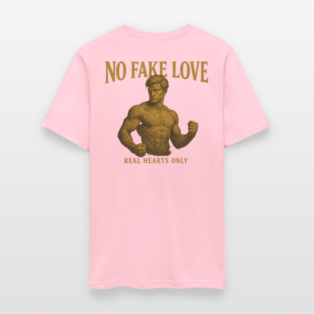 Men's T-Shirt | No Fake Love Back Print - pink