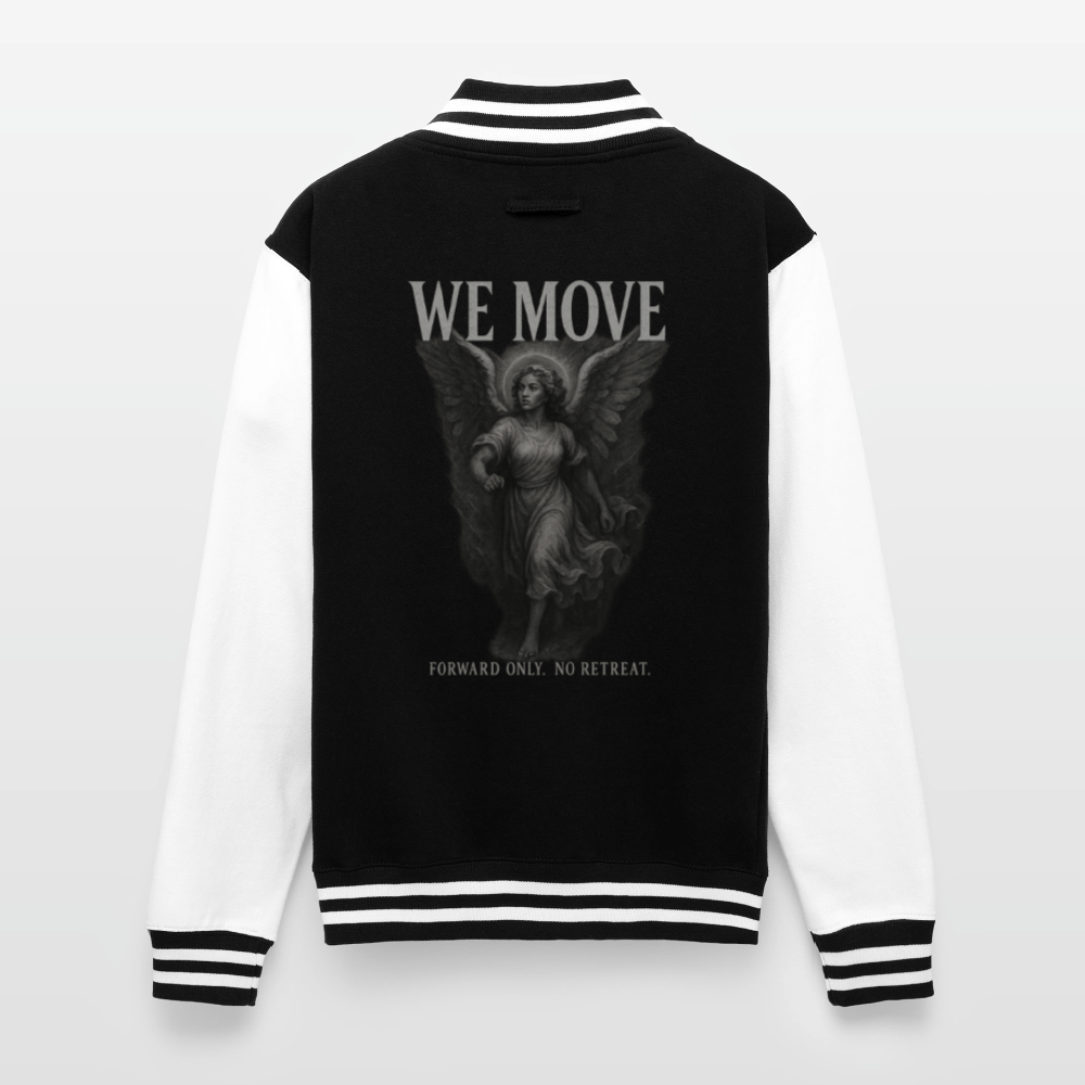 We Move | Unisex College Sweat Jacket - black/white