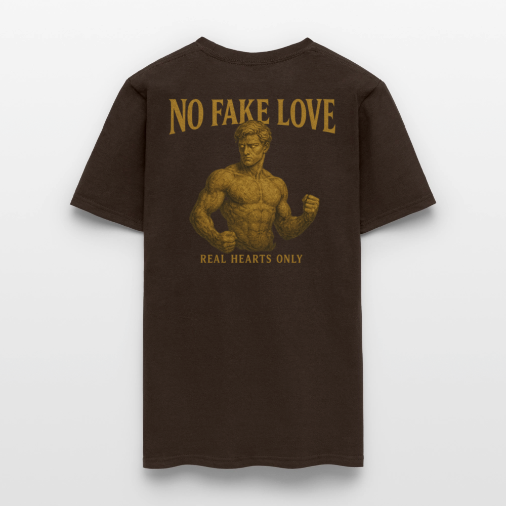 Men's T-Shirt | No Fake Love Back Print - brown