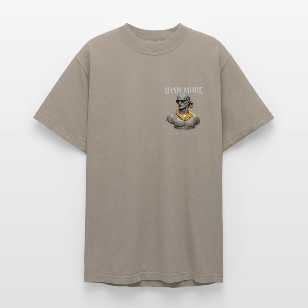 "IDAN MODE" HEAVYWEIGHT WASHED T-SHIRT - khaki