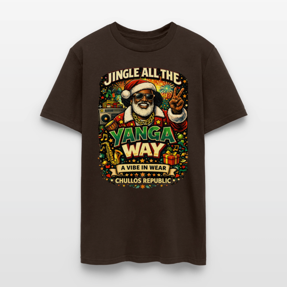 Jingle All The Yanga Way | Men's T-Shirt - brown