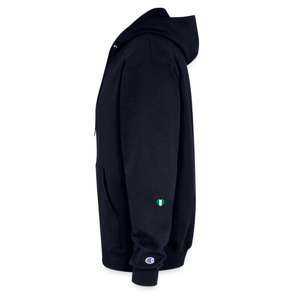 "IDAN MODE" BRUTALIST FULL ZIP-UP HOODIE // FP-BSPN - navy