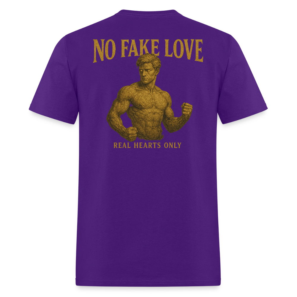 Men's T-Shirt | No Fake Love Back Print - purple