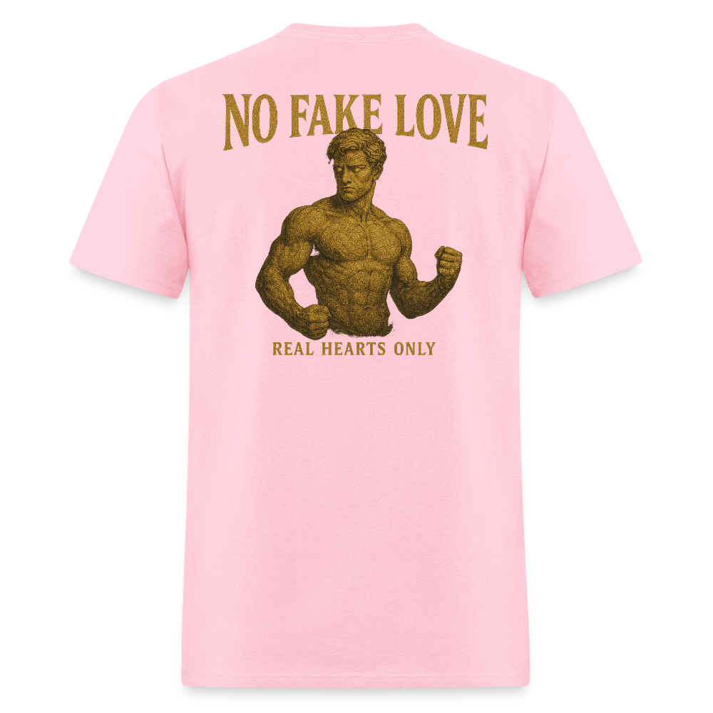 Men's T-Shirt | No Fake Love Back Print - pink