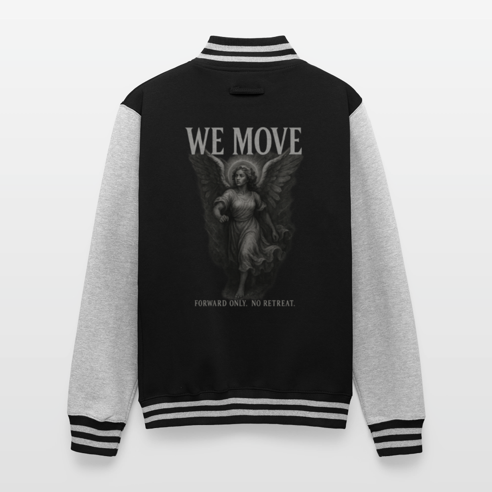 We Move | Unisex College Sweat Jacket - black/heather grey