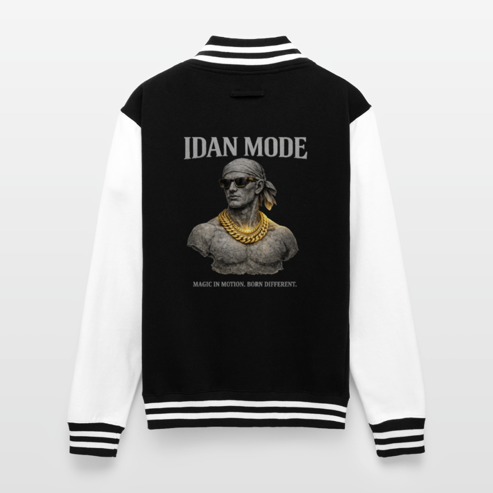 "IDAN MODE" HEAVYWEIGHT LETTERMAN JACKET // FP-B - black/white