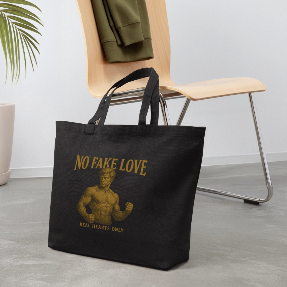 CR - No Fake Love | Eco-Friendly Cotton Tote shop the vibe at chullosrepublic.com