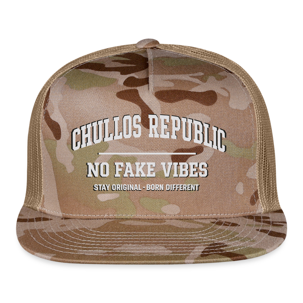 CR - No Fake Vibes | Trucker Hat shop the vibe at chullosrepublic.com