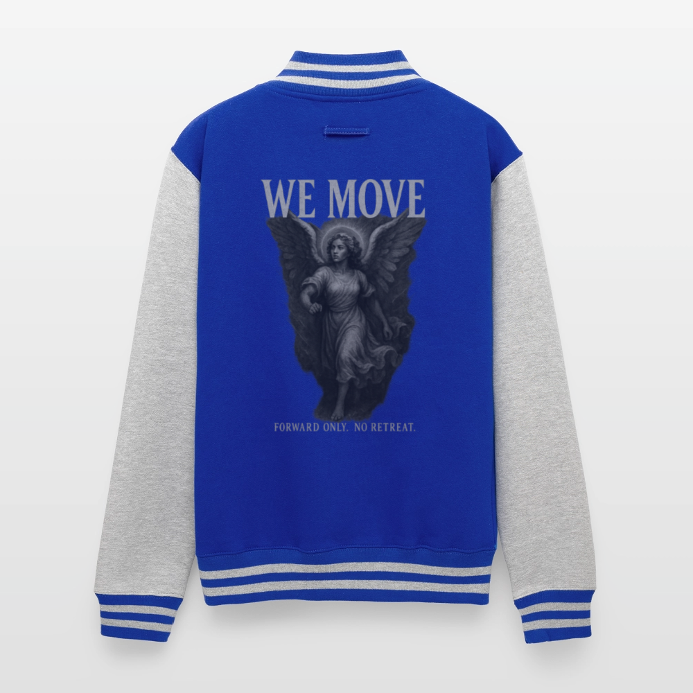 We Move | Unisex College Sweat Jacket - royal/heather grey