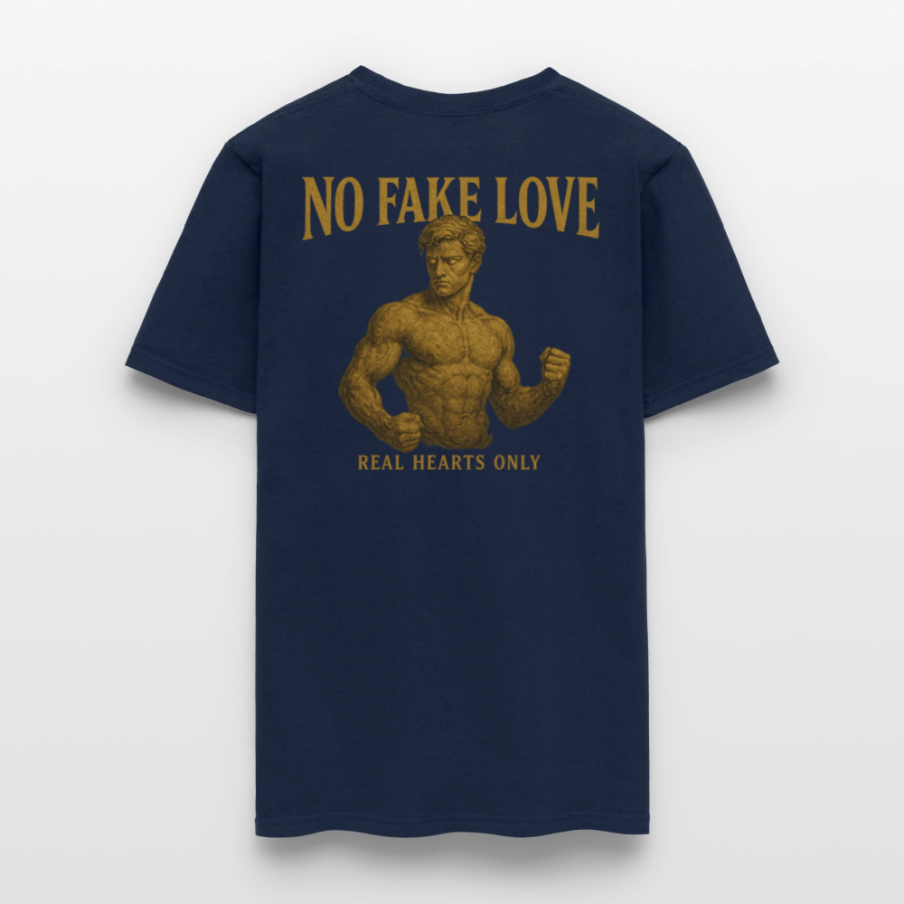 Men's T-Shirt | No Fake Love Back Print - navy