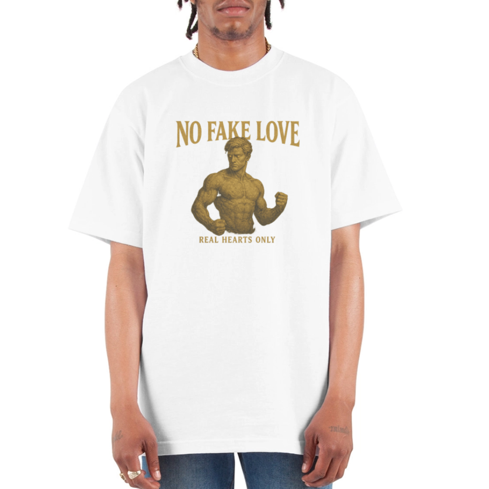 CR - No Fake Love - Real Hearts Only | Unisex Oversized HQ T-Shirt shop the vibe at chullosrepublic.com