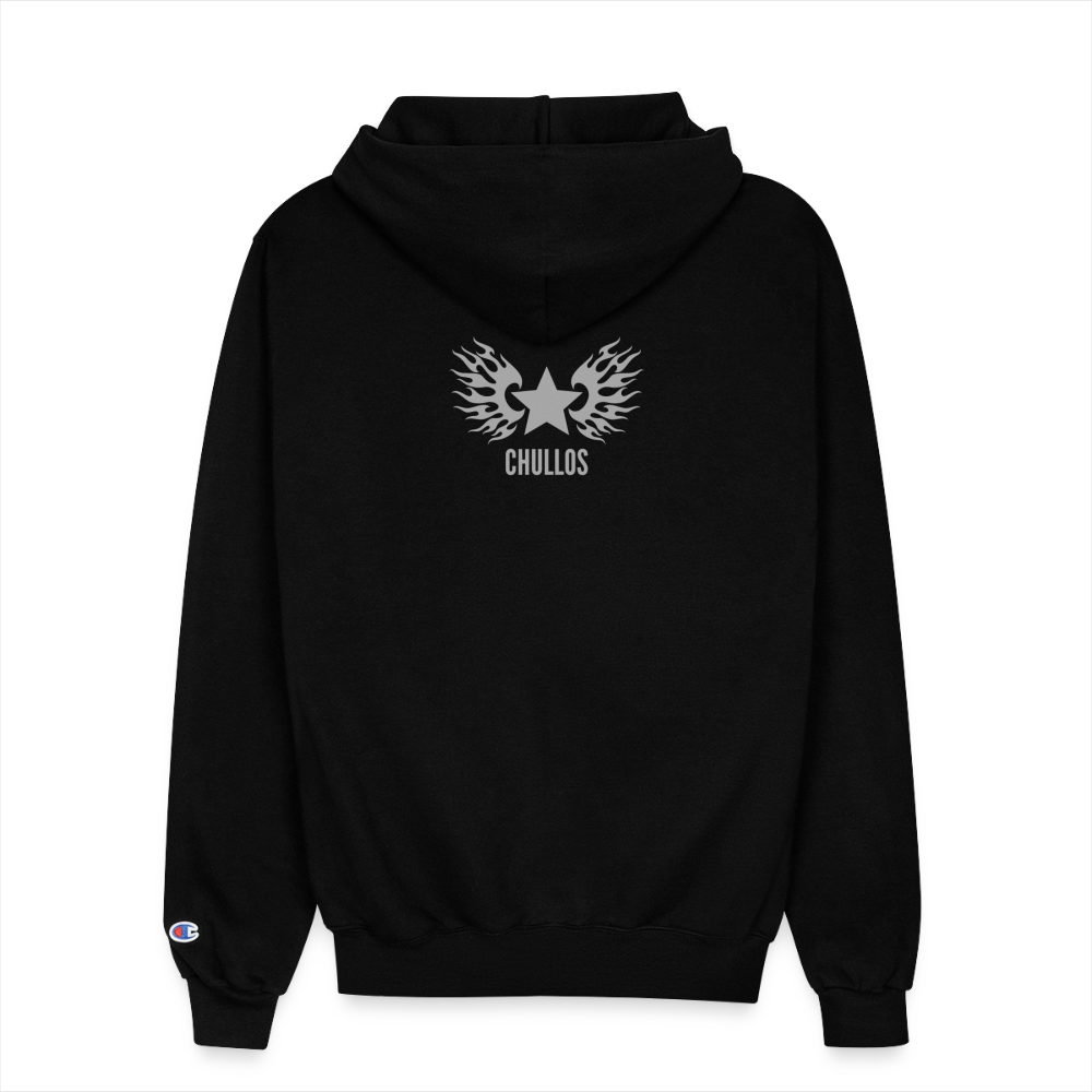 "IDAN MODE" BRUTALIST FULL ZIP-UP HOODIE - black