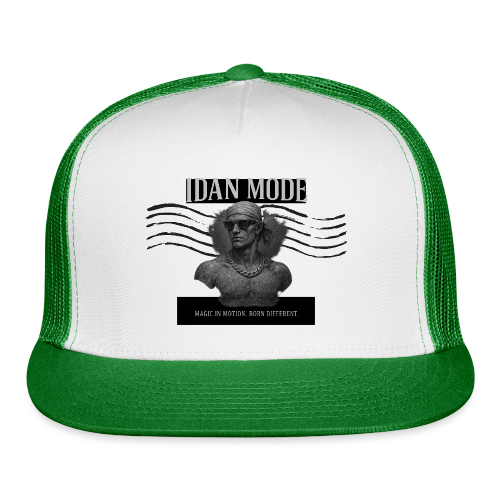 IDAN MODE Trucker Cap – Lagos Streetwear - white/kelly green