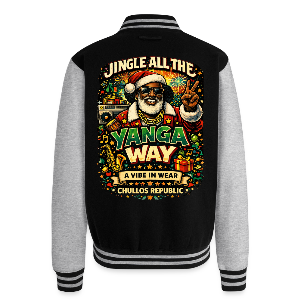Jingle All The Yanga Way | Unisex College Jacket - black/heather grey