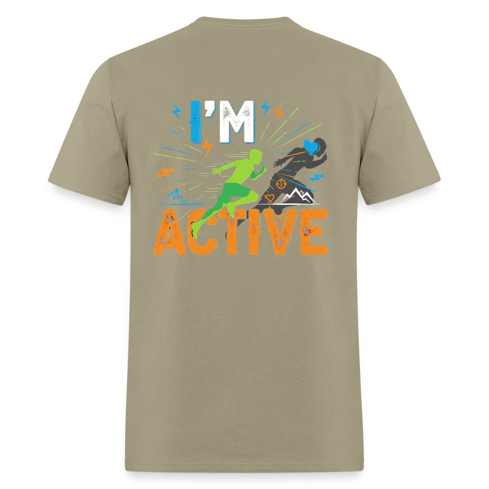 Men's IM ACTIVE T-Shirt | Front & Back - khaki