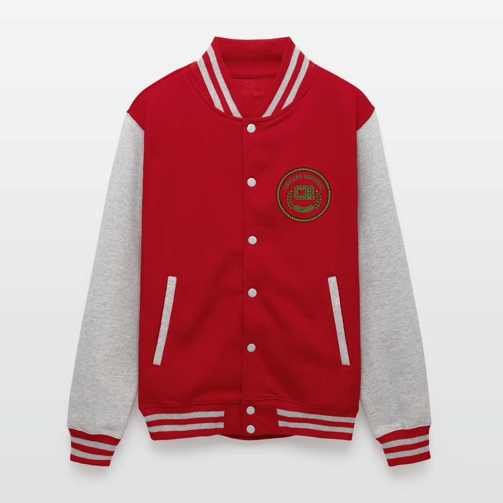 KoGbaGidi | Unisex College Sweat Jacket - red/heather grey