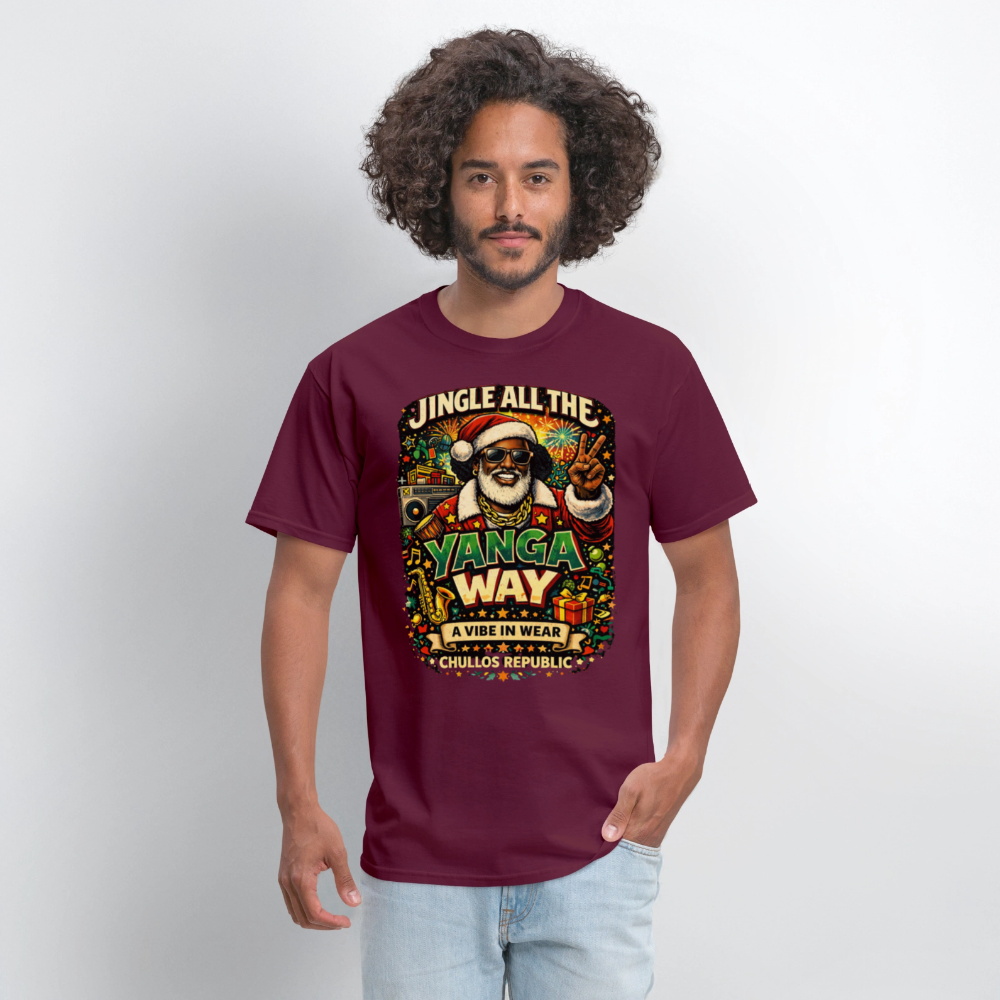 Jingle All The Yanga Way | Men's T-Shirt - burgundy