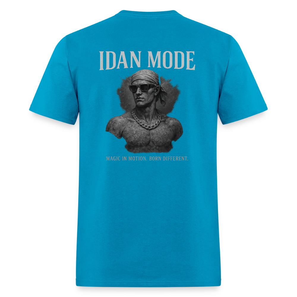 Men's T-Shirt | IDAN MODE Back Print - turquoise